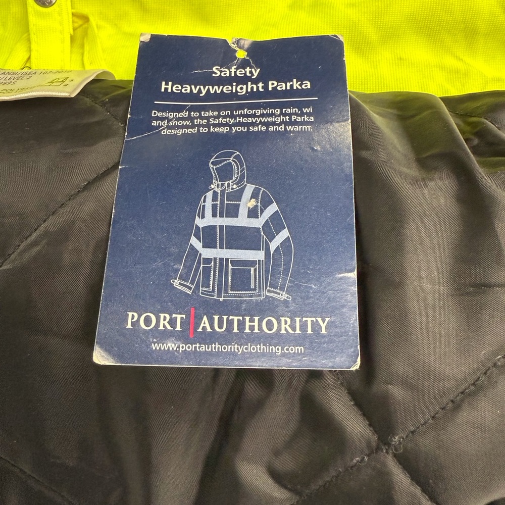 Port Authority Neon Yellow and Black Parka Hi Vis